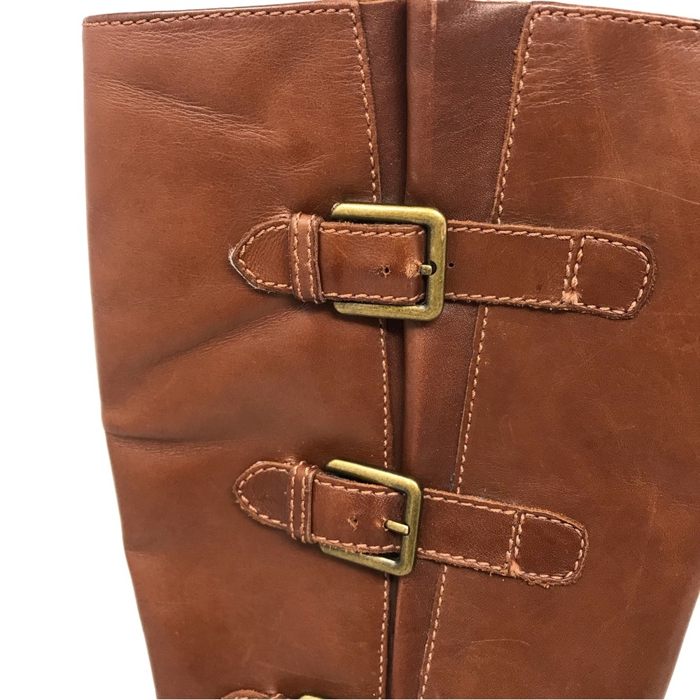Ecco Hobart Genuine Leather Zip Up Buckle Brown Tall Riding Boots Women … - Picture 3 of 15